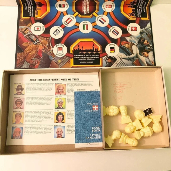 Vintage 1983 Conspiracy Board Game Milton Bradley Fr and Eng Missing Bank  Books - Picture 6 of 16